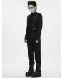 Punk Rave Black Gothic Techwear Denim Trousers for Men