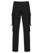 Punk Rave Black Gothic Techwear Denim Trousers for Men
