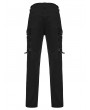 Punk Rave Black Gothic Techwear Denim Trousers for Men