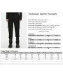 Punk Rave Black Gothic Techwear Denim Trousers for Men