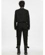 Punk Rave Black Gothic Punk Metal Trim Knit T-shirt for Men