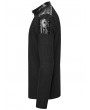 Punk Rave Black Gothic Punk Metal Trim Knit T-shirt for Men