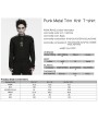 Punk Rave Black Gothic Punk Metal Trim Knit T-shirt for Men