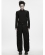 Punk Rave Black Gothic Punk Decadant Metal Tapered Pants for Men