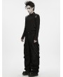 Punk Rave Black Gothic Punk Decadant Metal Tapered Pants for Men