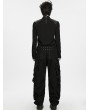 Punk Rave Black Gothic Punk Decadant Metal Tapered Pants for Men