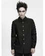 Punk Rave Black Gothic Strap Bound Sleeve Cargo Shirt for Men