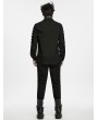 Punk Rave Black Gothic Strap Bound Sleeve Cargo Shirt for Men