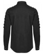 Punk Rave Black Gothic Strap Bound Sleeve Cargo Shirt for Men