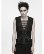 Punk Rave Black Gothic Punk Cross-Structure Vest for Men