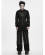 Punk Rave Black Gothic Punk Cross-Structure Vest for Men