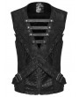 Punk Rave Black Gothic Punk Cross-Structure Vest for Men