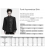 Punk Rave Black Gothic Punk Asymmetrical Shirt for Men