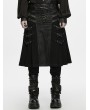 Punk Rave Black Gothic Punk Heavy-Duty Pleated Skirt for Men