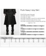 Punk Rave Black Gothic Punk Heavy-Duty Pleated Skirt for Men