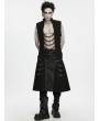 Punk Rave Black Gothic Punk Abyss Chain Stand-Collar Vest for Men
