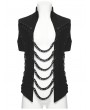 Punk Rave Black Gothic Punk Abyss Chain Stand-Collar Vest for Men