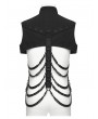Punk Rave Black Gothic Punk Abyss Chain Stand-Collar Vest for Men