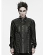 Punk Rave Black Gothic Snake Pattern Studded Punk Shirt for Men