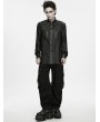 Punk Rave Black Gothic Snake Pattern Studded Punk Shirt for Men
