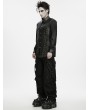 Punk Rave Black Gothic Snake Pattern Studded Punk Shirt for Men