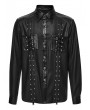 Punk Rave Black Gothic Snake Pattern Studded Punk Shirt for Men