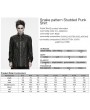 Punk Rave Black Gothic Snake Pattern Studded Punk Shirt for Men