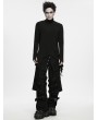Punk Rave Black Gothic Shadow Turtle Neck T-shirt for Men