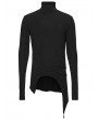 Punk Rave Black Gothic Shadow Turtle Neck T-shirt for Men