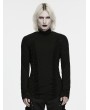 Punk Rave Black Gothic Dark Lace-Up Turtle Neck Base Layer Shirt for Men