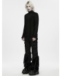 Punk Rave Black Gothic Dark Lace-Up Turtle Neck Base Layer Shirt for Men