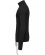 Punk Rave Black Gothic Dark Lace-Up Turtle Neck Base Layer Shirt for Men