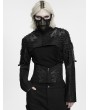 Punk Rave Black Gothic Cyber Techwear Armored Short Jacket for Men