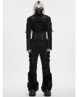 Punk Rave Black Gothic Cyber Techwear Armored Short Jacket for Men