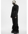 Punk Rave Black Gothic Cyber Techwear Armored Short Jacket for Men