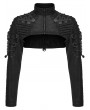 Punk Rave Black Gothic Cyber Techwear Armored Short Jacket for Men