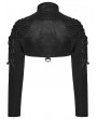 Punk Rave Black Gothic Cyber Techwear Armored Short Jacket for Men