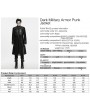 Punk Rave Black Gothic Dark Military Armor Punk Jacket for Men