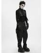 Punk Rave Black Gothic Short Techwear Punk Vest for Men