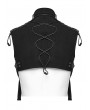 Punk Rave Black Gothic Short Techwear Punk Vest for Men