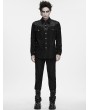 Punk Rave Black Gothic Punk Striped Shirt for Men