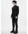 Punk Rave Black Gothic Punk Striped Shirt for Men