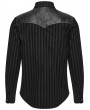 Punk Rave Black Gothic Punk Striped Shirt for Men