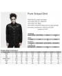 Punk Rave Black Gothic Punk Striped Shirt for Men
