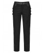 Punk Rave Black Gothic Punk Striped Trousers for Men