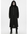 Punk Rave Black Gothic Punk Hooded Long Jacket for Men