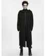Punk Rave Black Gothic Punk Hooded Long Jacket for Men