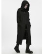 Punk Rave Black Gothic Punk Hooded Long Jacket for Men