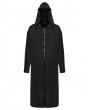 Punk Rave Black Gothic Punk Hooded Long Jacket for Men