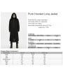 Punk Rave Black Gothic Punk Hooded Long Jacket for Men